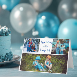 Cartão Feliz Aniversário Vovô Foto de Netos Personalizado