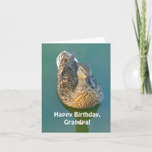 Cartão "Feliz Aniversário, Vovô" Foto Duck