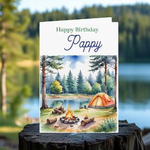 Cartão Feliz Aniversário Vovô   Poema de Acampamento
