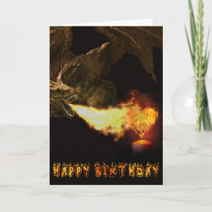 Cartão Feliz Aniversário Wyvern Dragon Lover Fire