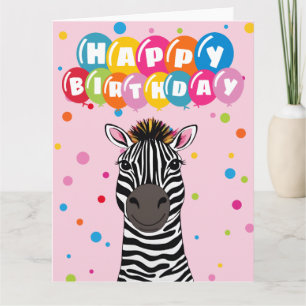 Cartão Feliz Aniversário Zebra