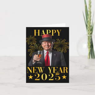 Cartão Feliz Ano Novo 2025 Trump Engraçado Ano Novo Nova