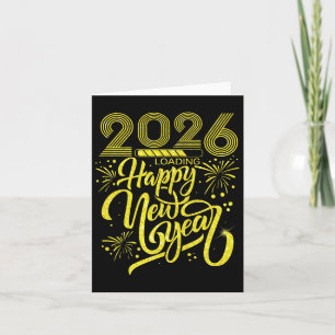 Cartão Feliz Ano Novo 2026 Carregando Fogos de Artifício