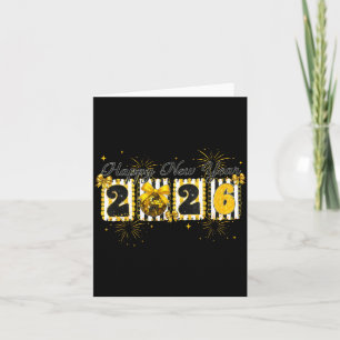 Cartão Feliz Ano Novo 2026 Festa de Ano Novo Amigos Famíl