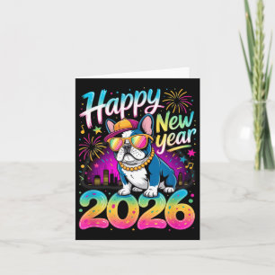 Cartão Feliz Ano Novo 2026 Festa de Fogos de Artifício Bu