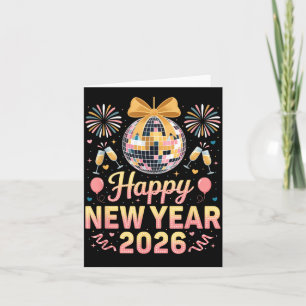 Cartão Feliz Ano Novo 2026 Fogos de Ano Novo Festa de Rév