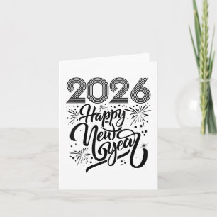 Cartão Feliz Ano Novo 2026 Fogos de Artifício _1