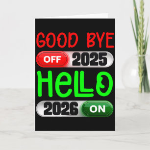 Cartão Feliz Ano Novo 2026 Tchau 2025 Olá 2026 Manga Long