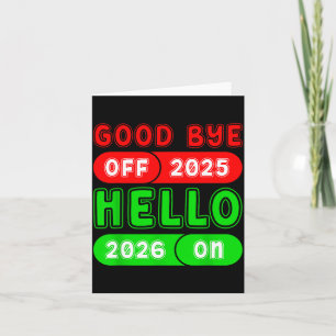 Cartão Feliz Ano Novo 2026 Tchau 2025 Olá 2026 Matchi