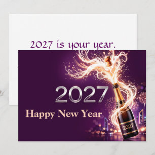 Cartão Feliz Ano Novo 2027 Celebração