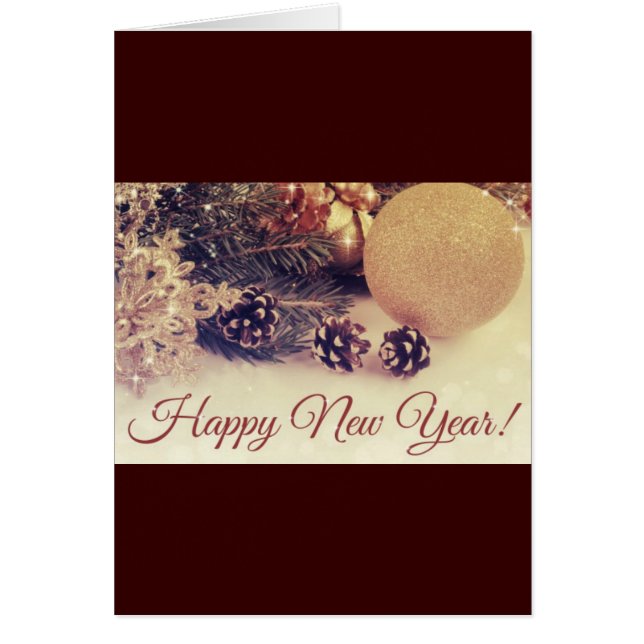 Cartão Feliz ano novo decorativo (Frente)