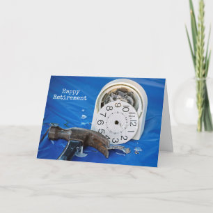 Cartão Feliz Aposentadoria Quebrada Relógio de Alarme