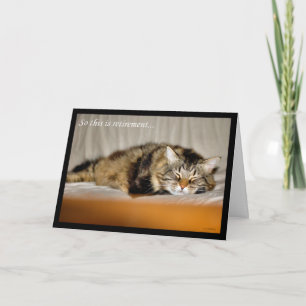 Cartão Feliz Aposentadoria Saindo do trabalho Gato Dormin