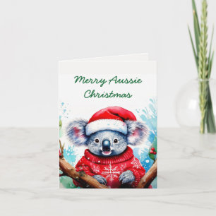 Cartão Feliz Aussie Christmas Koala