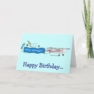 Cartão Feliz avião de aniversário da gangue inteira