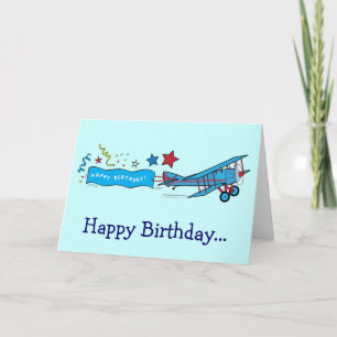 Cartão Feliz avião de aniversário da gangue inteira