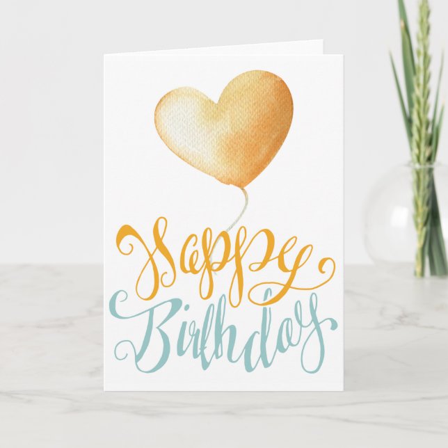 Cartão Feliz Balão de Aniversário (Frente)