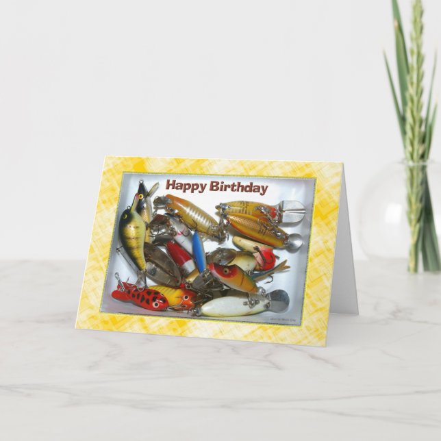 Cartão Feliz Batalhão de Pescar Aniversário (Frente)