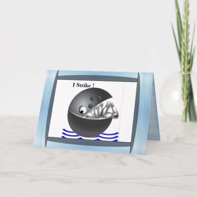 Cartão Feliz Boliche de aniversário (Frente)