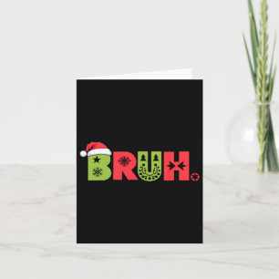 Cartão Feliz Bruh Família Natal Correspondendo Papais noe