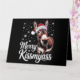 Cartão Feliz Burro Kissmyass Sarcástico Natal Piã Fun