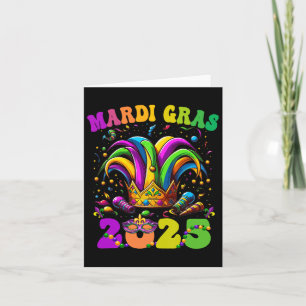 Cartão Feliz Carnaval Mardi Gras Mardi Gras 2025 Jester O