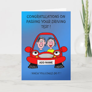 Cartão Feliz casal, acabei de passar no teste de direção