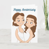 Feliz Casal Lésbica do Aniversário do Casamento