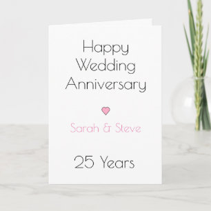Cartão Feliz Casamento Coração de Aniversário