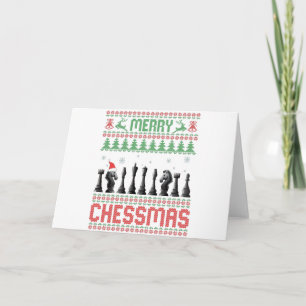 Cartão Feliz Chessmas Camiseta de Natal engraçada de xadr