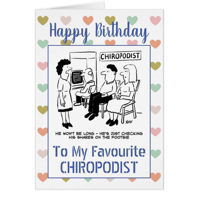 Cartão Feliz Chiropodista de Aniversário (Frente)