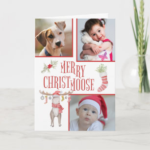 Cartão Feliz "Christmoose" Natal Foto Personalizada