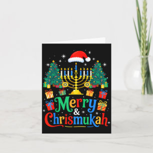 Cartão Feliz Christmukkah Hanukkah Árvore de Natal Xmas F