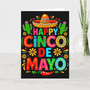 Cartão Feliz cinco de maio mexicano chapéu margaritaFeli