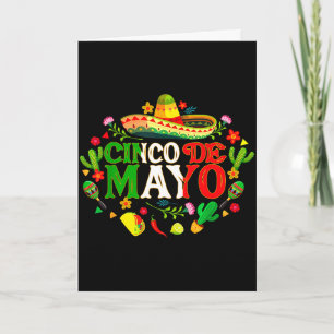 Cartão Feliz cinco de maio mexicano chapéu margaritaFeliz