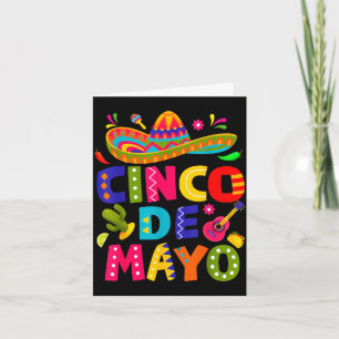 Cartão Feliz cinco de maio sombrero mexicano margarita
