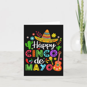 Cartão Feliz Cinco De Mayo Com Sombrero E Violão Para M