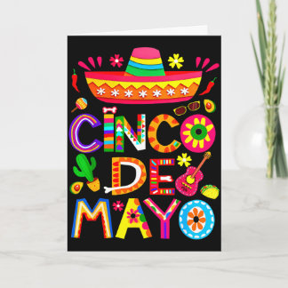 Cartão Feliz cinco de mayo mexicano chapéu margaritaFeliz