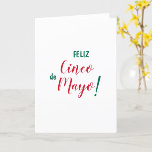 Cartão Feliz Cinco de Mayo Verde Vermelho Branco