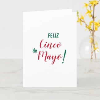 Cartão Feliz Cinco de Mayo Verde Vermelho Branco
