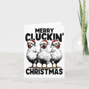 Cartão Feliz Cluckin Natal Engraçado Papais noeis de pass