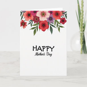 Cartão Feliz com Florais em Aquarela