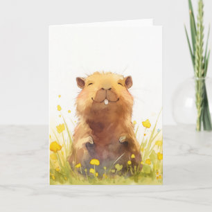 Cartão Feliz como um Capivara Pode Ser