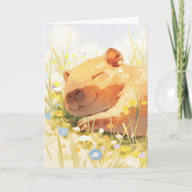 Cartão Feliz como uma Capivara (Frente)