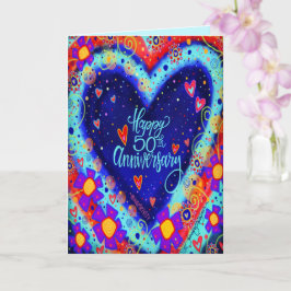 Cartão Feliz Coração Bonito do 50º Aniversário