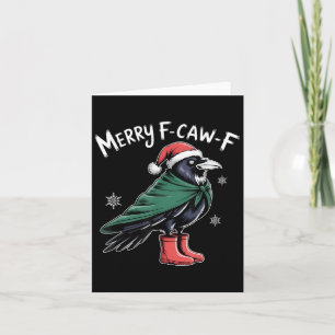 Cartão Feliz Corvo de Natal, Pássaro Preto de Natal, Corv