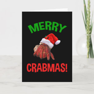 Cartão Feliz Crabmas! Engraçado Natal Hermit Crab Lover