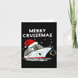 Cartão Feliz Crucero de Natal Barco de Cruzeiro Chapéu de