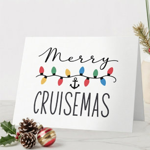 Cartão Feliz Cruisemas Natal Cruzeiro Luzes Âncora