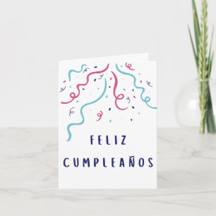 Cartão Feliz cumpleaños Aniversário espanhol
